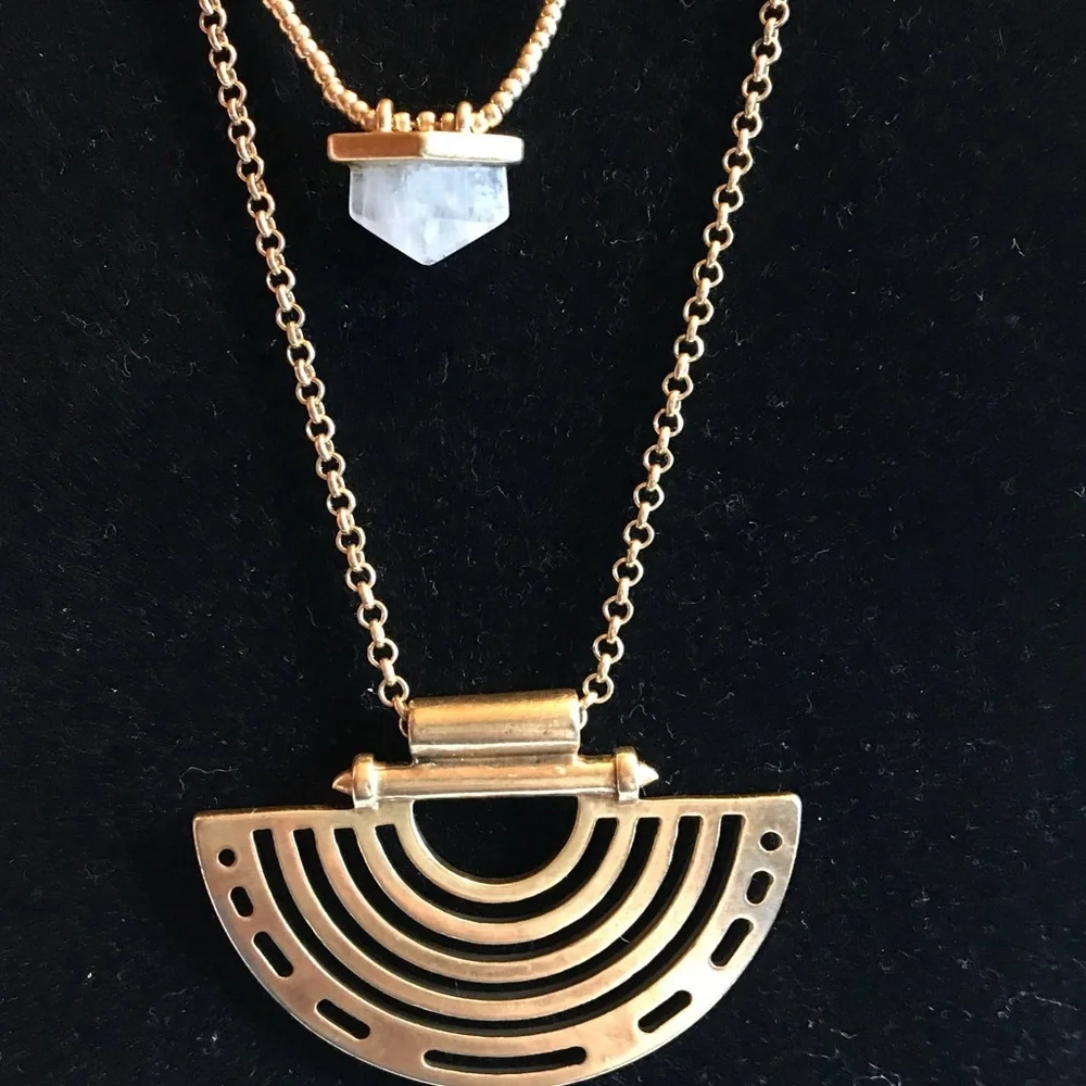 NWT LUCKY $39 Antique Gold w/semi precious accents